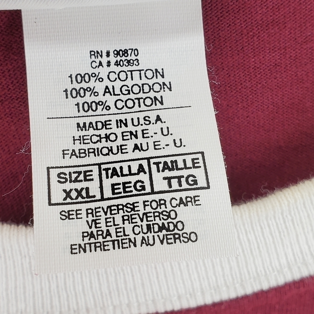 Vtg Foot Locker TX A&M Team Logo Baseball Jersey Fleece Shirt SS Men 2XL USA 90s - Picture 7 of 12